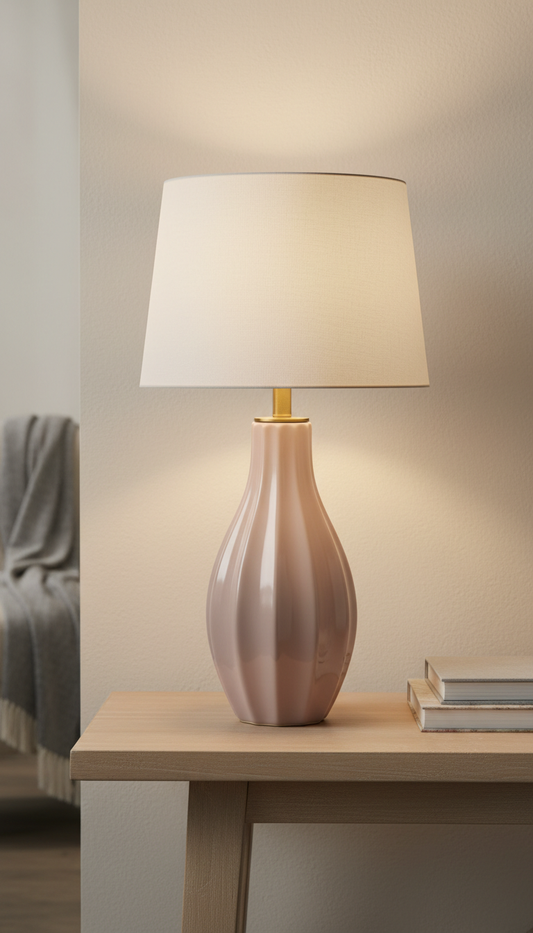 Ceramic Table Lamp with Fabric Shade