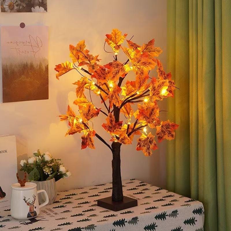 Purealm Cherry Blossom Tree Lamp Pink Floral Bonsai Fairy Light Desk Night Light